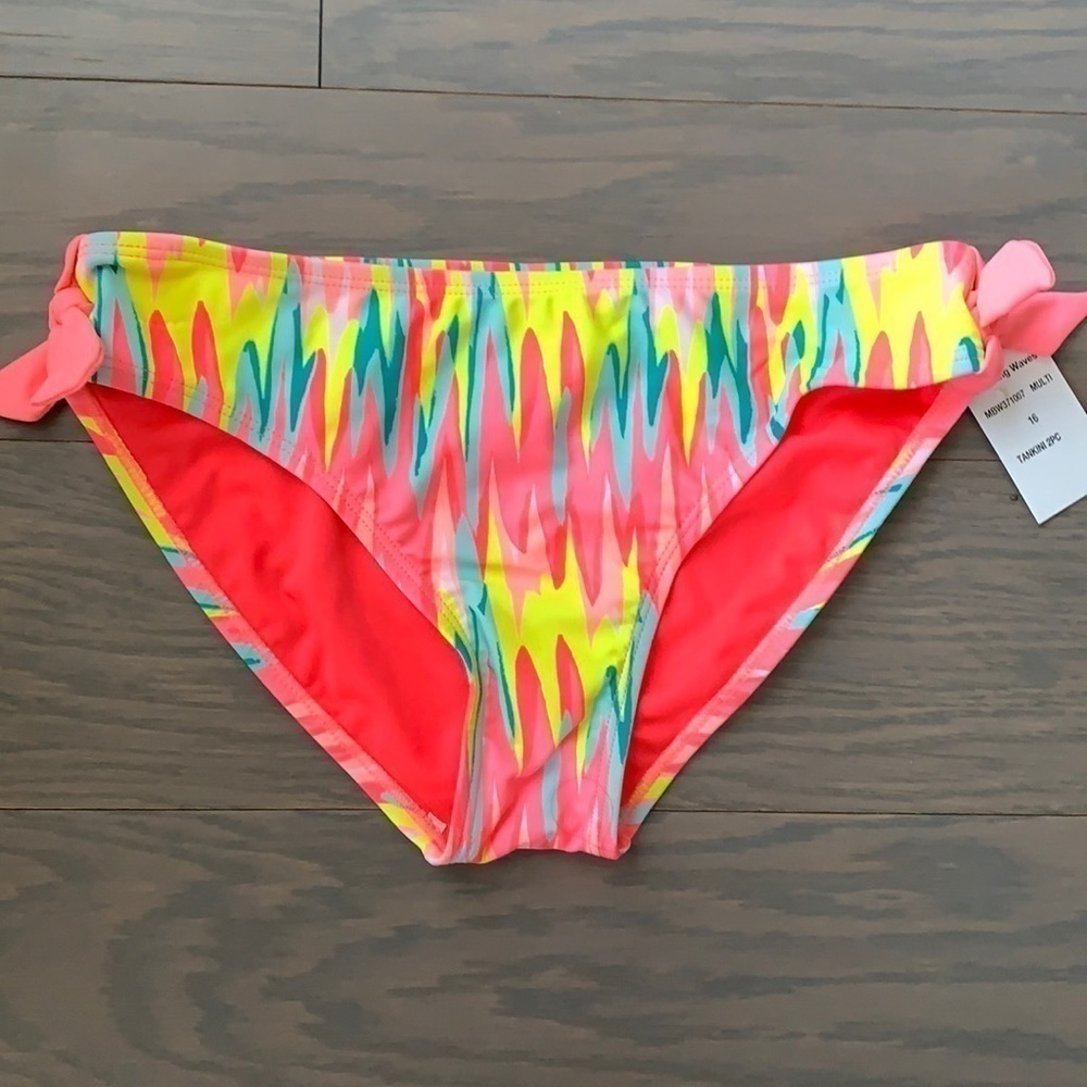 Nwt Breaking Waves Junior Printed Bikini Bottom